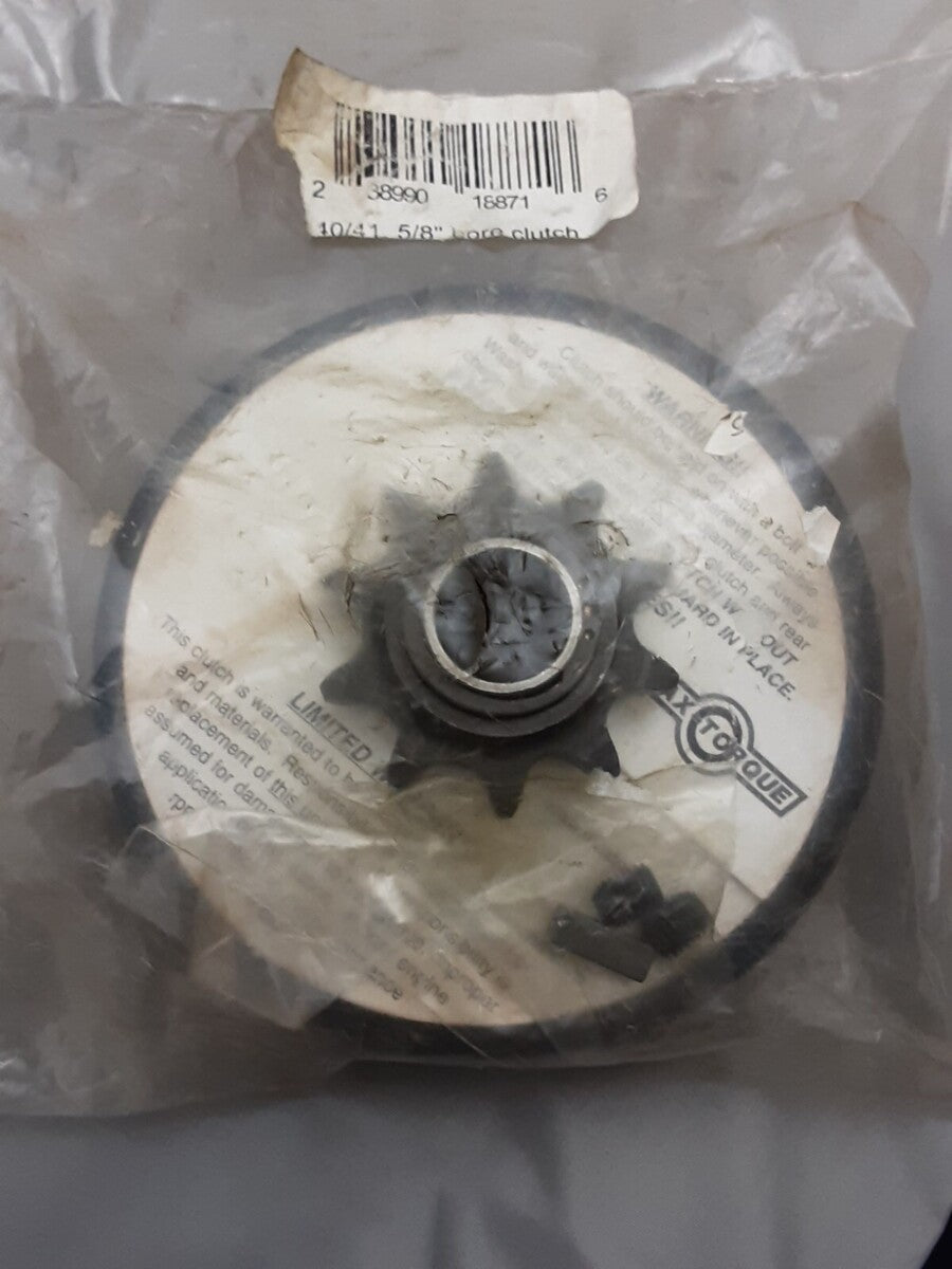NEW MAX TORQUE 04-458 Clutch 5/8" Bore 40/41 Chain 10 Tooth Sprocket