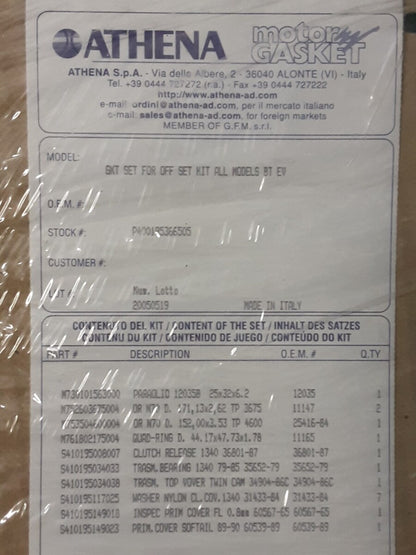 NEW ATHENA P400195366505 Offset gasket kit Harley Davidson evo twin cam