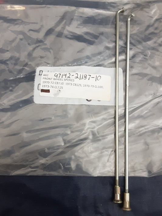 NEW HONDA 97142-21187-10 QTY2 Spoke A CB100 CB125 CL100 CL125 S90 70-74