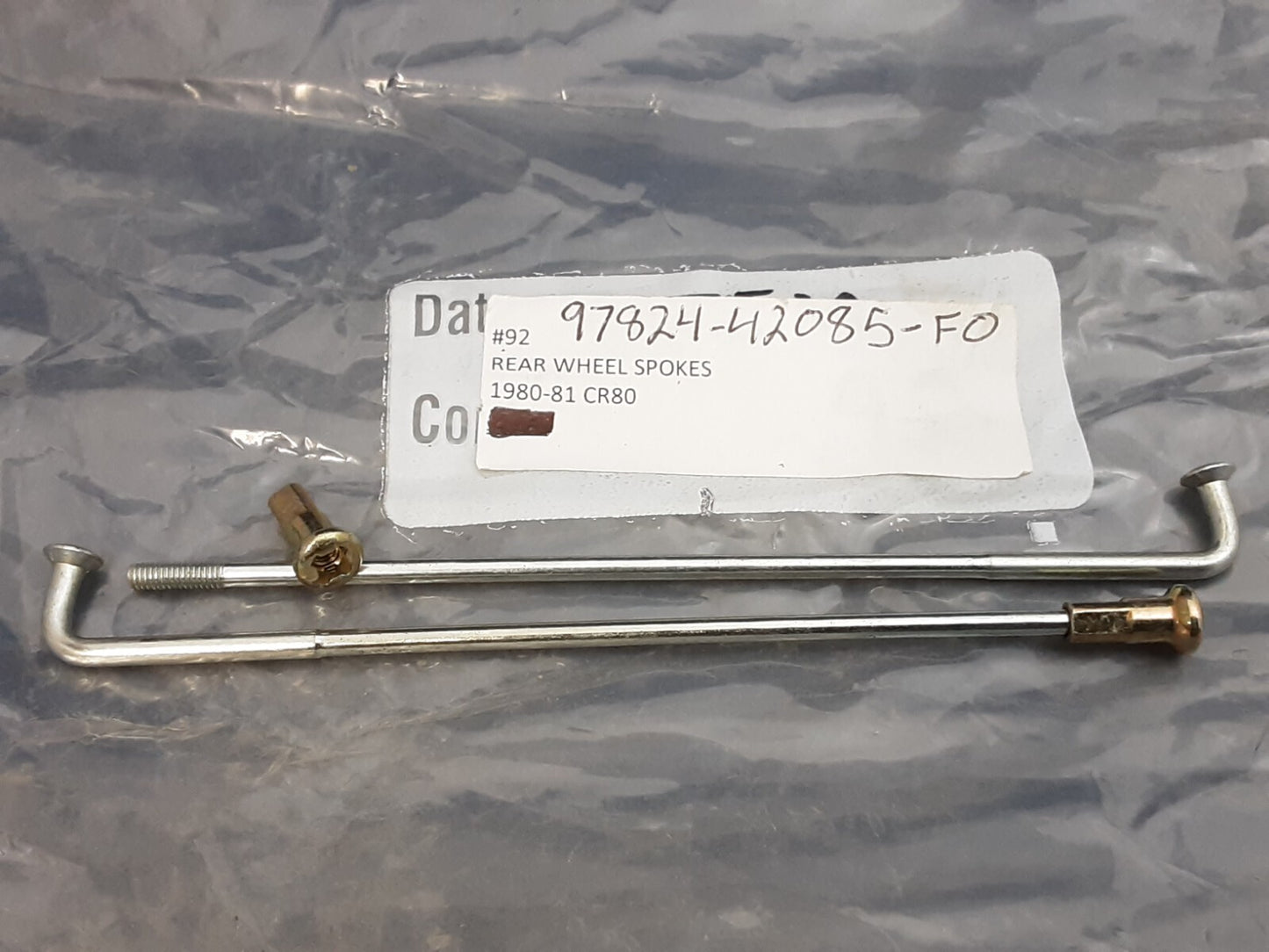 NEW HONDA 97824-42085-F0 QTY2 SPOKE B 10X122.5 CR80R 1980-1981