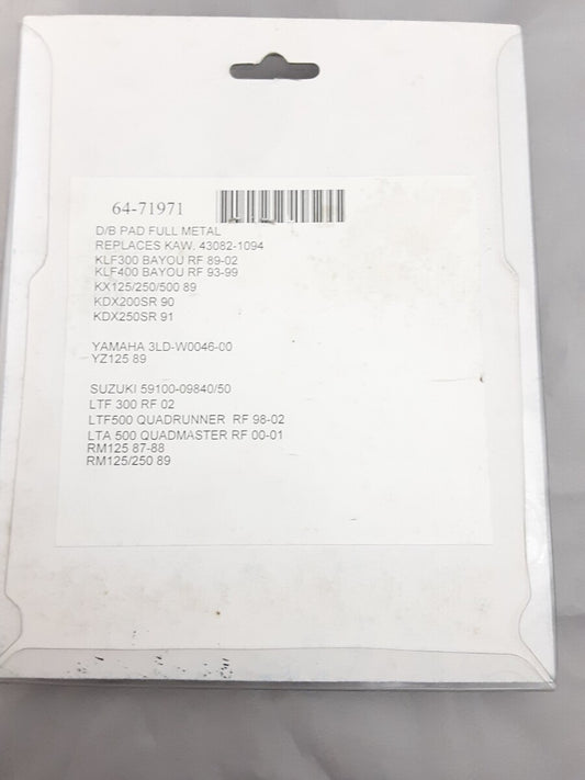 NEW GENUINE J&M 64-71971 DISC BRAKE PADS KLF300 KX125 KDX200