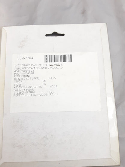 NEW GENUINE J&M 90-62264 DISK BREAK PADS FRONT W0046 DT125 TT600