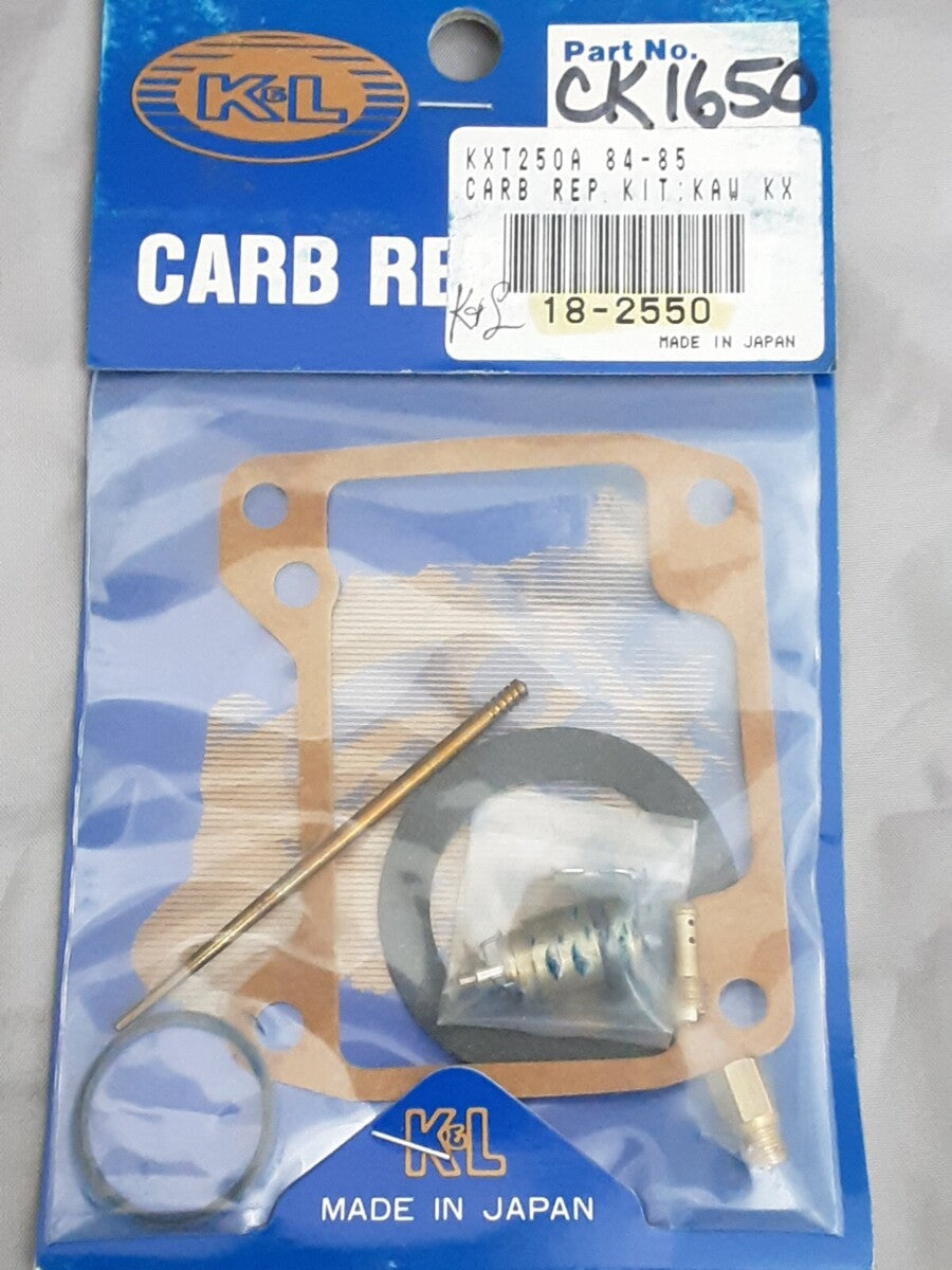 NEW K&L 18-2550 CARB REPAIR KIT KAWASAKI KTX250A 1984-1985