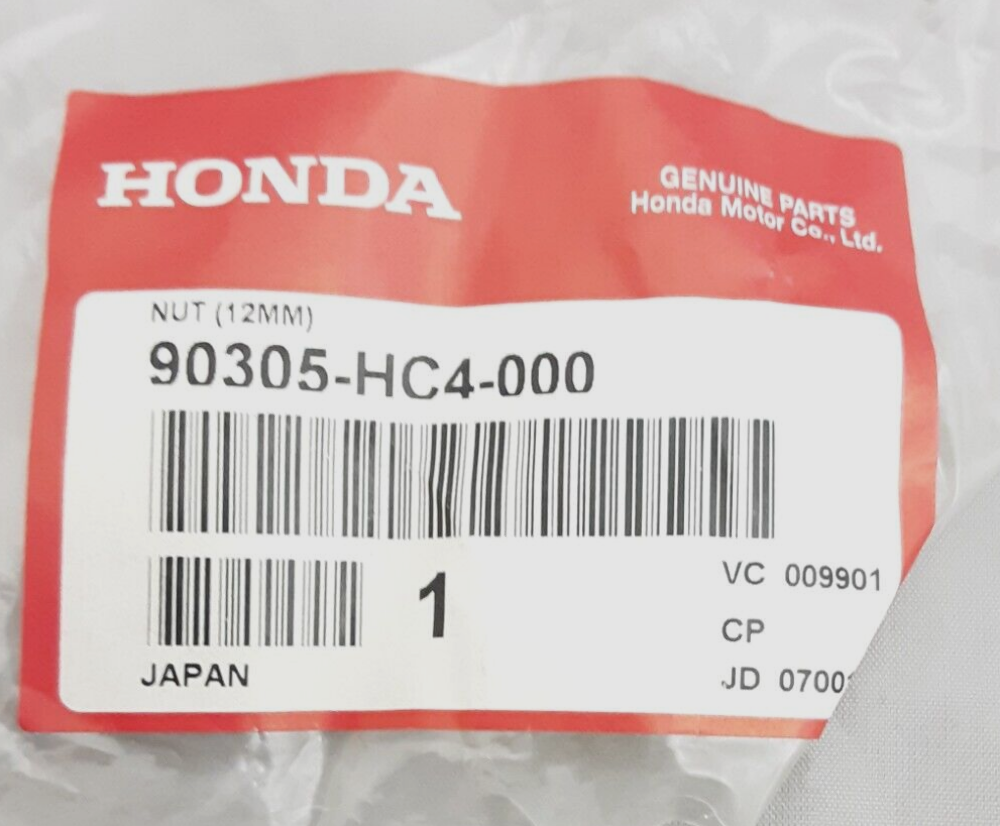 NEW GENUINE HONDA 90305-HC4-000 NUT (12MM) FOURTRAX TRX200 TRX300 PILOT FL400 88