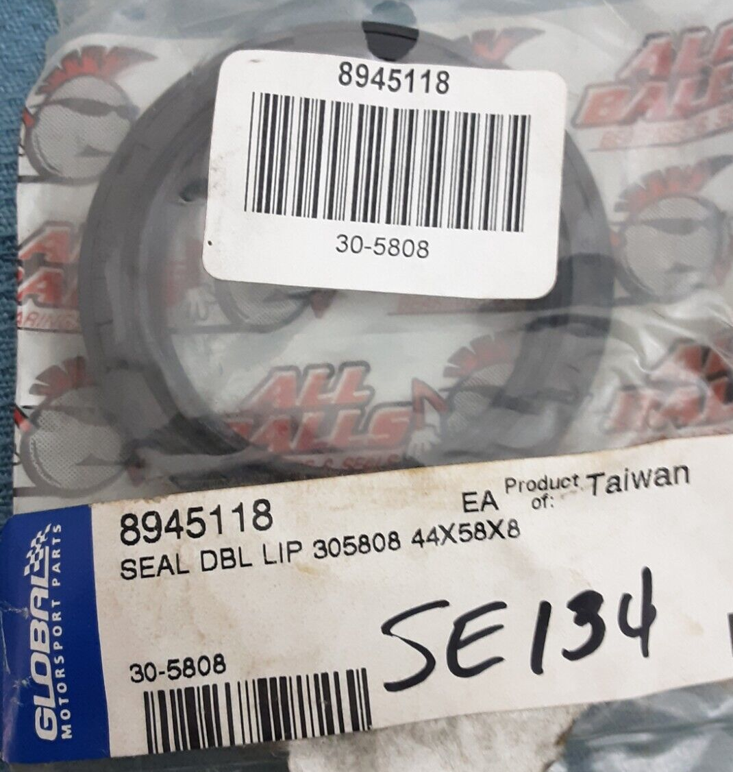 NEW GENUINE ALL BALLS 30-5808 DOUBLE LIP SEAL 44X58X8