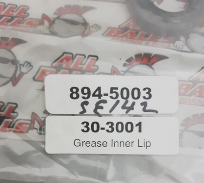 NEW GENUINE ALL BALLS 30-3001 DOUBLE INNER LIP 17X30X5 (SE142)