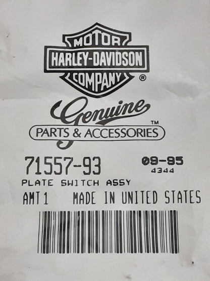 NEW GENUINE HARLEY DAVIDSON 71557-93 PLATE SWITCH ASSY.