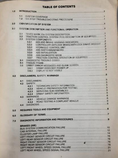 CHRYSLER 2007 Chassis Diagnostic Manual Dodge Caravan Town Country