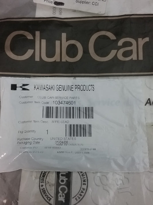 NEW Club Car 103474701 CARB. Grounding Kit KAWASAKI FH680D CARRYALL 295 XRT1550