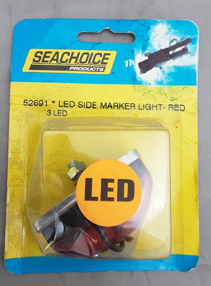 NEW SEACHOICE 52691 RED LED MINI SIDE MARKER LIGHT WITH STUD