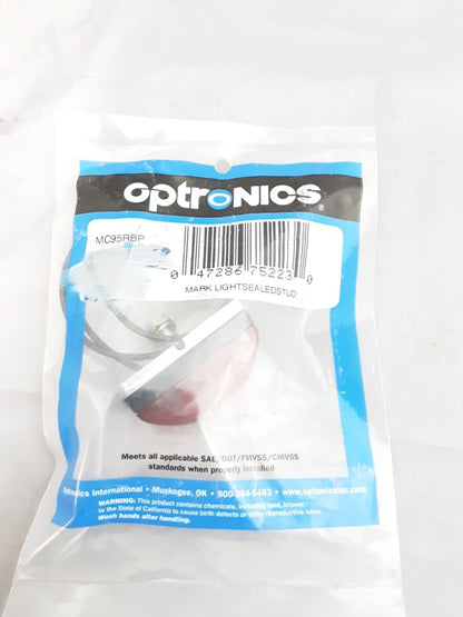 NEW OPTRONICS MC95RBP Red Sealed Marker/clearance Light STUD 2-1/16"X1-1/16"X1"D