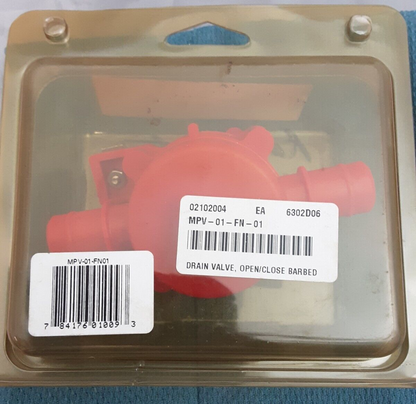 NEW FLOW-RITE MPV-01-FN-01 DRAIN VALVE, OPEN/CLOSE BARBED