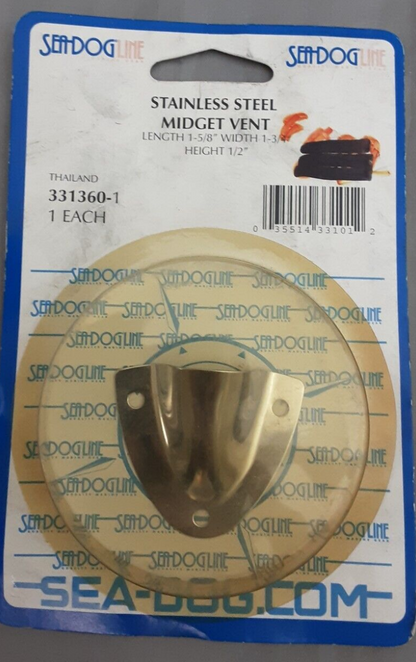 NEW SEA-DOG 331360-1 STAINLESS STEEL MIDGET VENT LENGTH 1-5/8", WIDTH 1-3/4