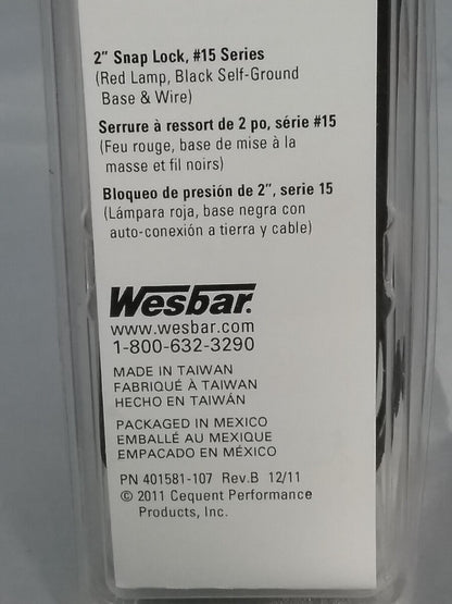 NEW WESBAR 401581 WATERPROOF RED MARKER/CLEARANCE LAMP 2.6" X 1.2" X 1.03"