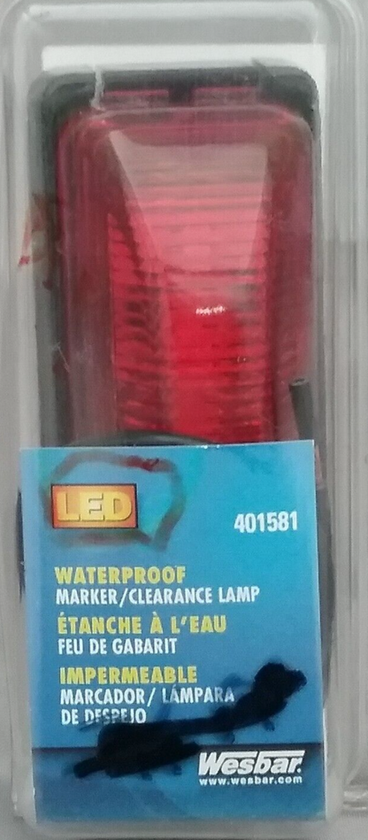NEW WESBAR 401581 WATERPROOF RED MARKER/CLEARANCE LAMP 2.6" X 1.2" X 1.03"