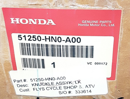 NEW GENUINE HONDA 51250-HN0-A00 KNUCKLE ASSY, L. FOURTRAX FOREMAN TRX450 98-01