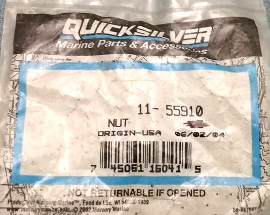 QTY2NEW QUICKSILVER 11-55910 NUT FORCE OUTBOARD 70 75HP MARINER OUTBOARD 50 40HP