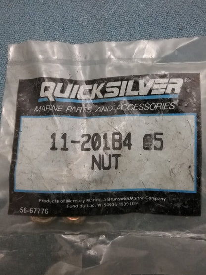NEW QUICKSILVER 11-20184 QTY5 NUT Mercury Outboard 6 9.8 35 40 65 90 115HP