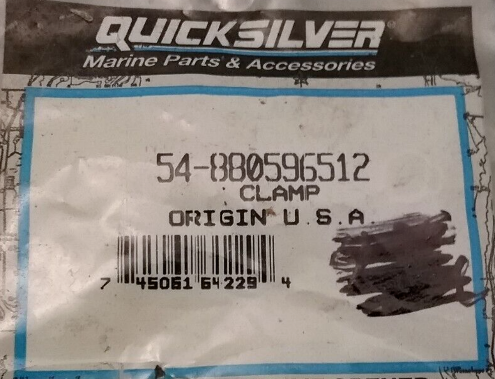 NEW QUICKSILVER 54-880596512 QTY2 CLAMP Mariner, Mercury Outboard 200 225 250HP