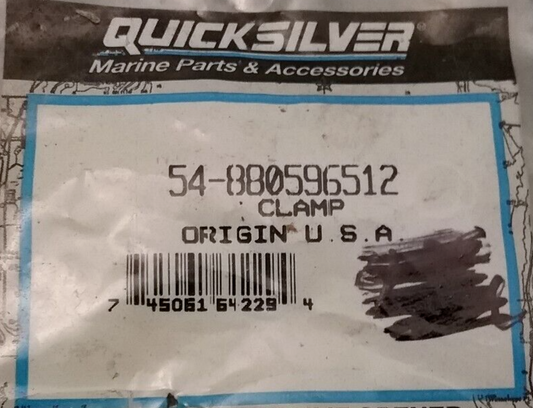 NEW QUICKSILVER 54-880596512 QTY2 CLAMP Mariner, Mercury Outboard 200 225 250HP