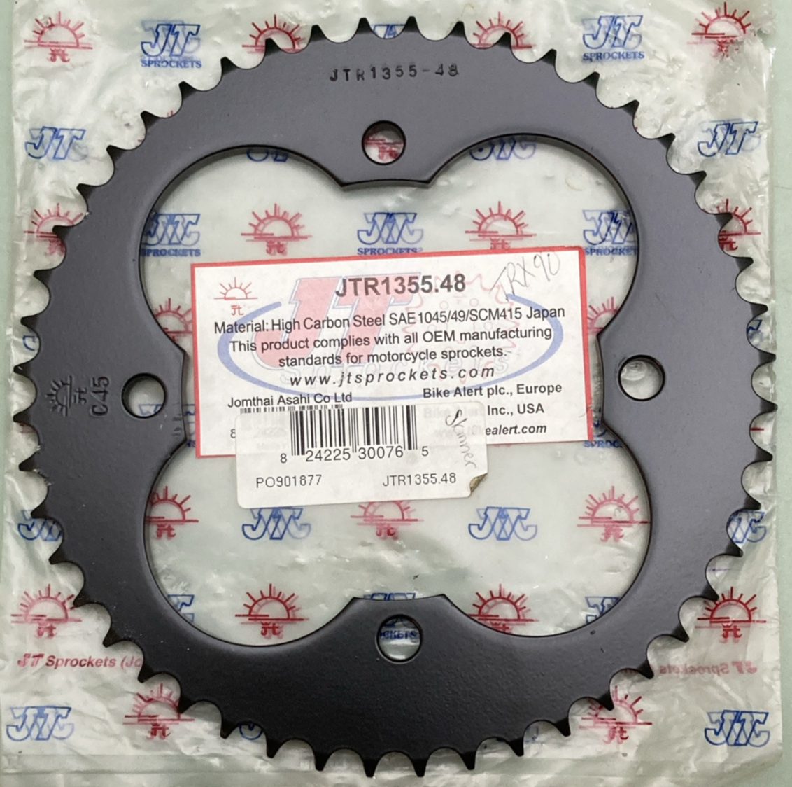 NEW JT JTR1355.48 Rear Wheel 48T BLACK Sprocket Honda 41201-HC3-505 TRX125 87-88