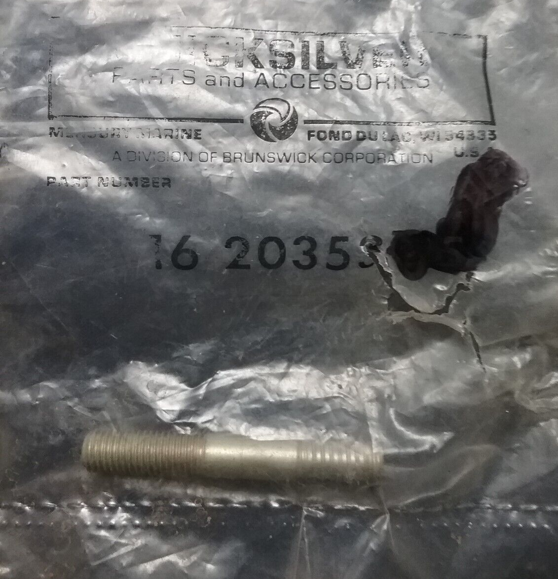 NEW QUICKSILVER 16-20353 STUD .25X1.75 MERCURY OUTBOARD 200 225 250HP