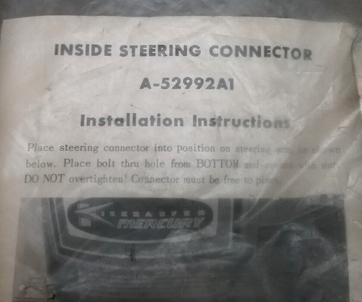 NEW GENUINE MERCURY A-52992A1 STEERING CONNECTOR MERCURY 350 500 MODELS