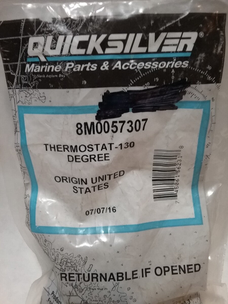 NEW QUICKSILVER 8M0057307 THERMOSTAT 130 DEGREE MERCURY OUTBOARD 175 200HP
