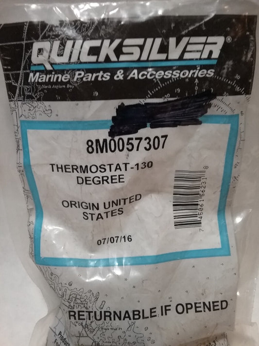 NEW QUICKSILVER 8M0057307 THERMOSTAT 130 DEGREE MERCURY OUTBOARD 175 200HP