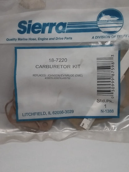 NEW SIERRA 18-7220 CARBURETOR KIT JOHNSON EVINRUDE 130 200 225 250HP
