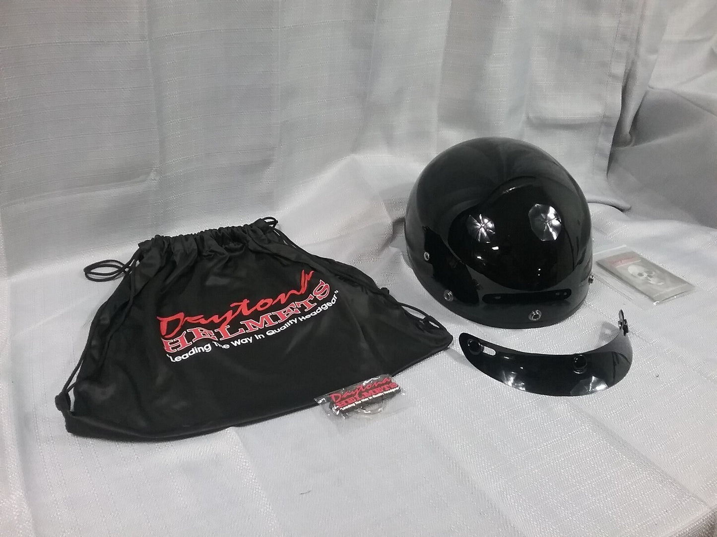 NEW DAYTONA HELMETS D1-A-S 1/2 SHELL HELMET HI-GLOSS BLACK D.O.T. APPROVED