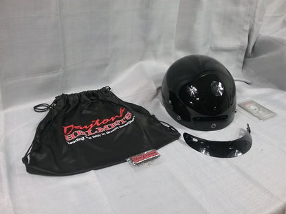 NEW DAYTONA HELMETS D1-A-S 1/2 SHELL HELMET HI-GLOSS BLACK D.O.T. APPROVED