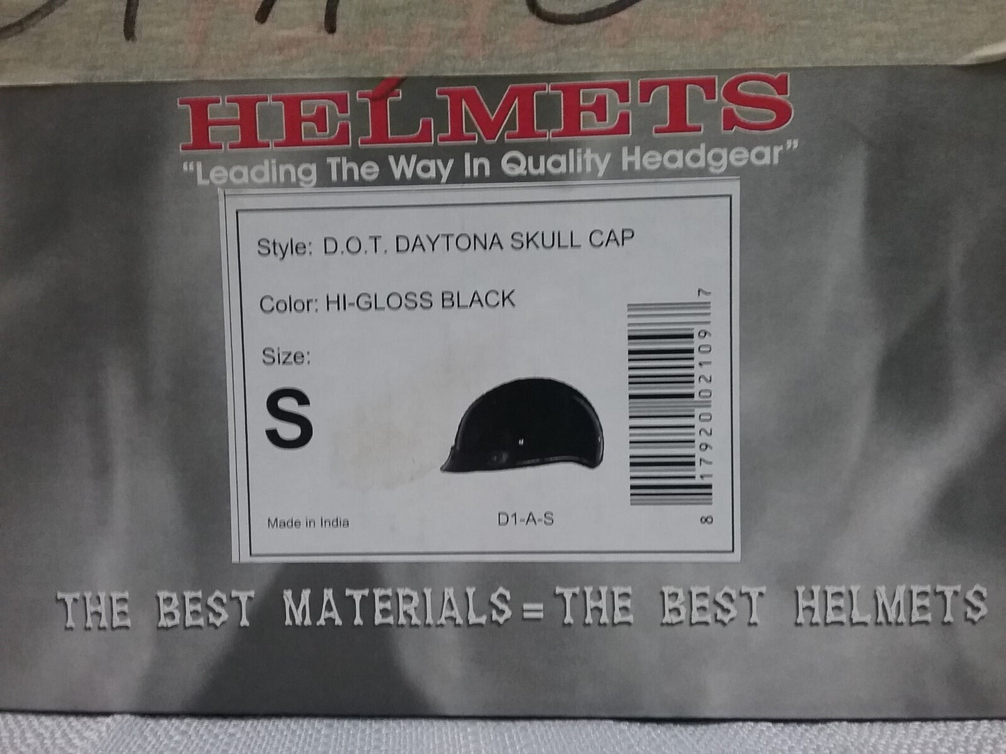 NEW DAYTONA HELMETS D1-A-S 1/2 SHELL HELMET HI-GLOSS BLACK D.O.T. APPROVED
