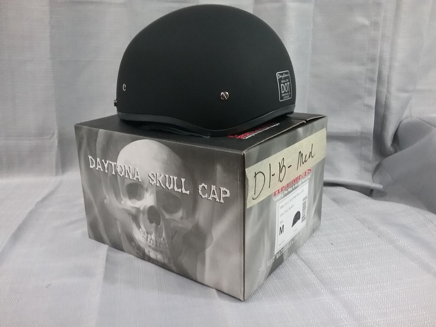 NEW DAYTONA HELMETS D1-B-M 1/2 SHELL HELMET DULL BLACK D.O.T. APPROVED