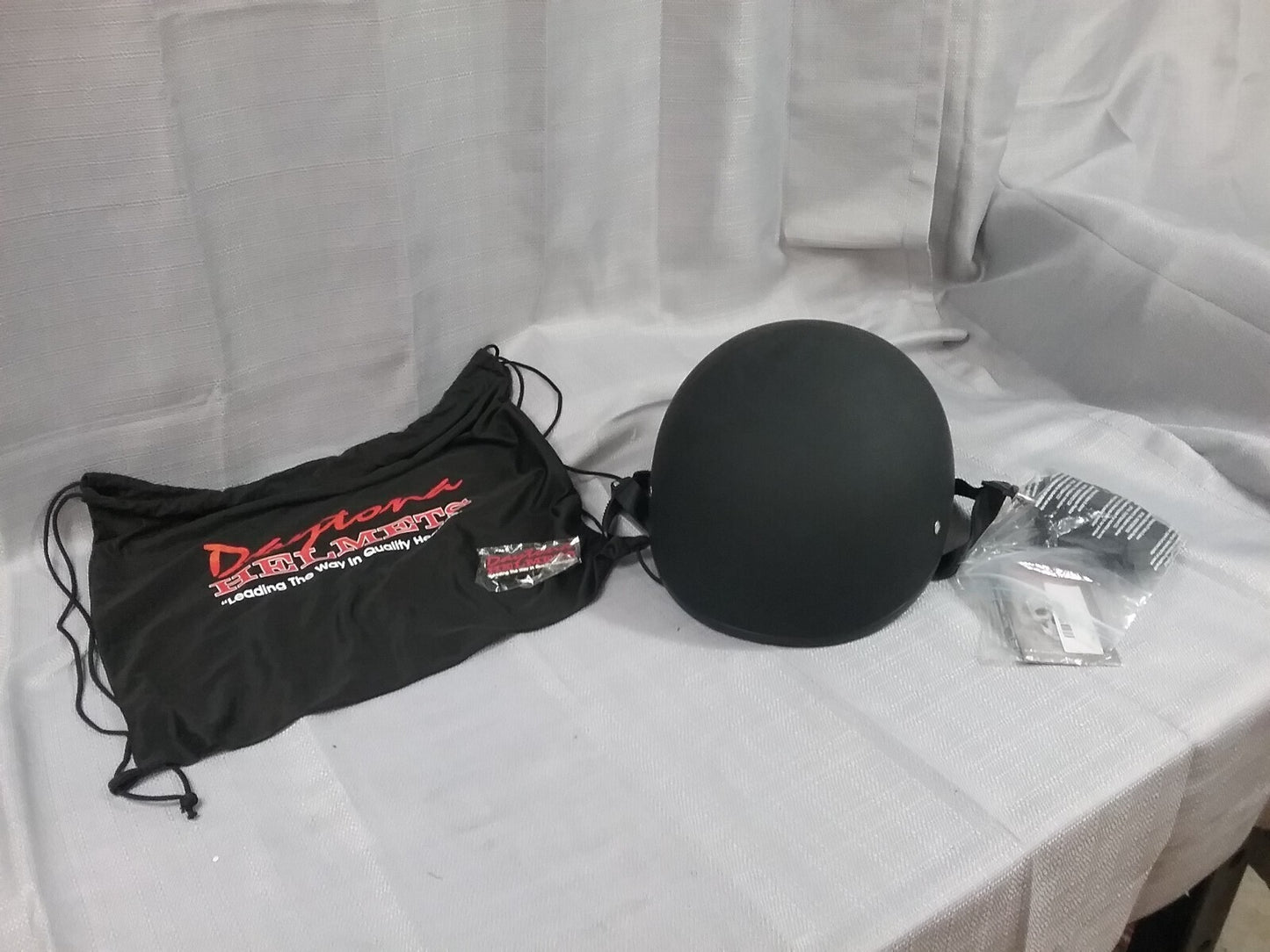 NEW DAYTONA HELMETS D1-B-S 1/2 SHELL HELMET DULL BLACK NO VISOR D.O.T. APPROVED