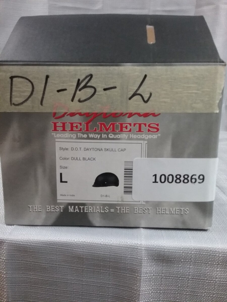 NEW DAYTONA HELMETS D1-B-L 1/2 SHELL HELMET DULL BLACK D.O.T. APPROVED