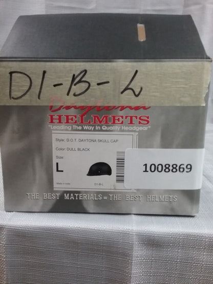 NEW DAYTONA HELMETS D1-B-L 1/2 SHELL HELMET DULL BLACK D.O.T. APPROVED