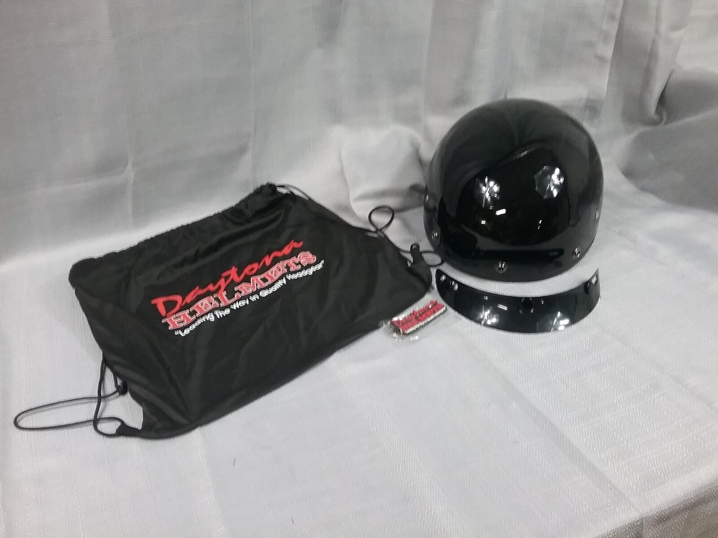 NEW DAYTONA HELMETS D1-A-L 1/2 SHELL HELMET HI-GLOSS BLACK D.O.T. APPROVED