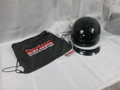 NEW DAYTONA HELMETS D1-A-L 1/2 SHELL HELMET HI-GLOSS BLACK D.O.T. APPROVED