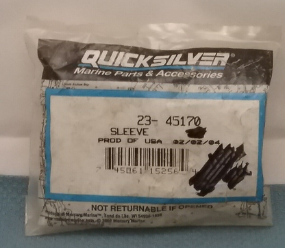NEW QUICKSILVER 23-45170 SLEEVE Mercury Outboard 20 200HP