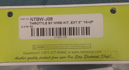 NEW NAMZ NTBW-J08 WIRING HARNESS, THROTTLE BY WIRE, 8 INCH 5 WIRE