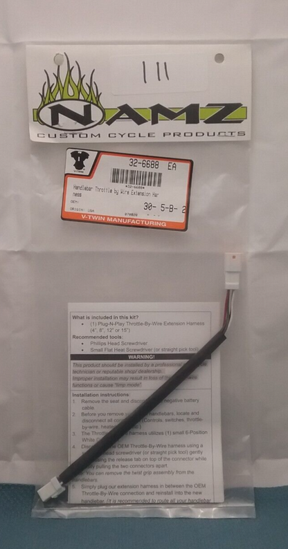 NEW NAMZ NTBW-J08 WIRING HARNESS, THROTTLE BY WIRE, 8 INCH 5 WIRE