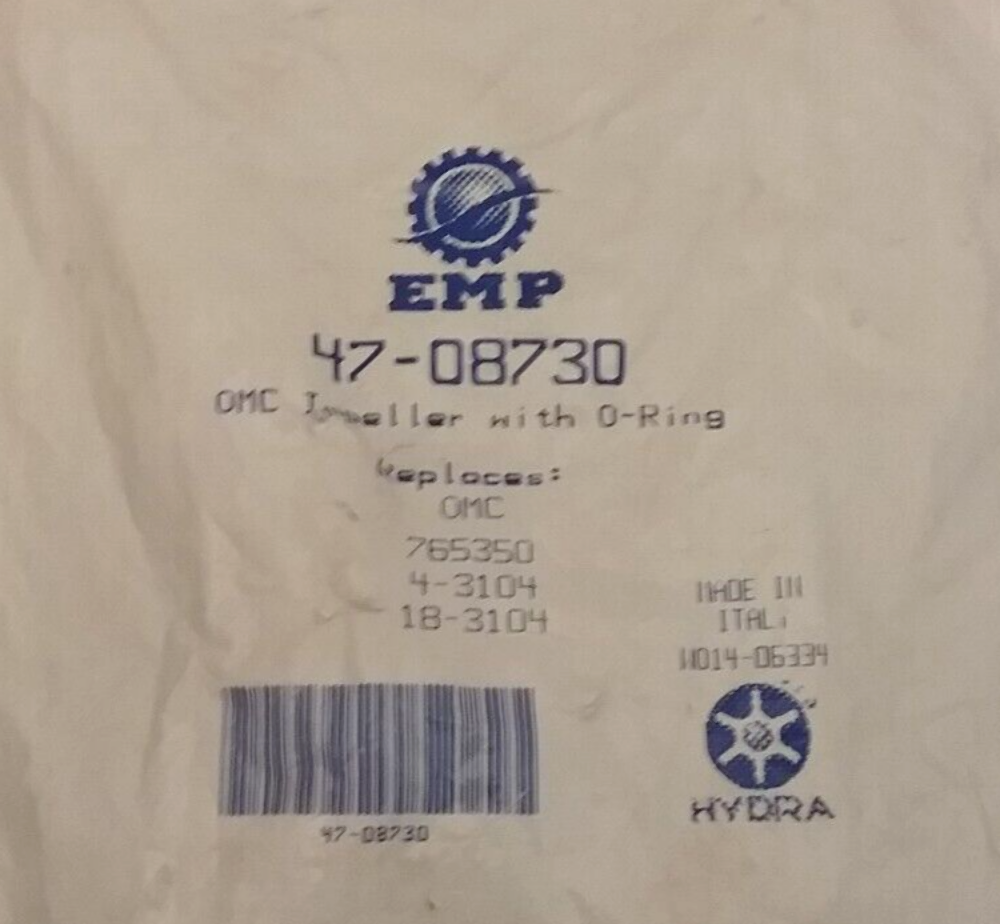 NEW EMP 47-08730 IMPELLER Johnson/Evinrude 25 35 40 30 60 50 65 70 55 48HP