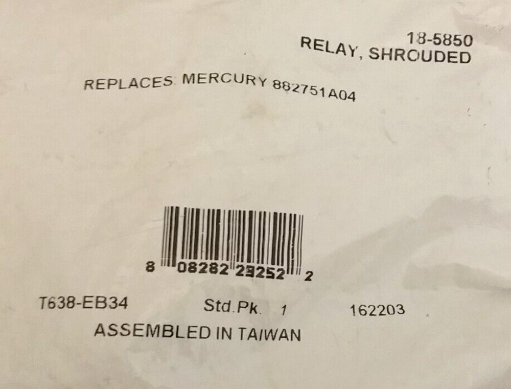 NEW SIERRA 18-5850 RELAY SHROUDED MERCURY MARINER 135-350HP
