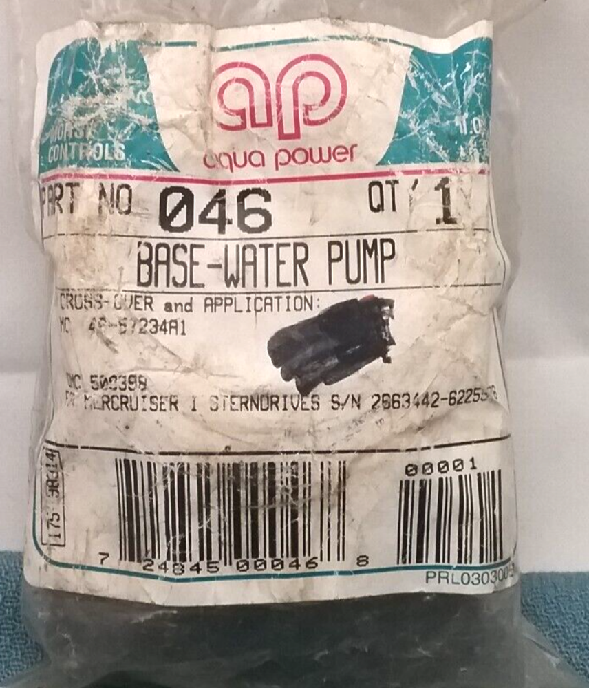 NEW AQUA POWER 046 WATER PUMP BASE MERCRUISER STERNDRIVE 1970-1982