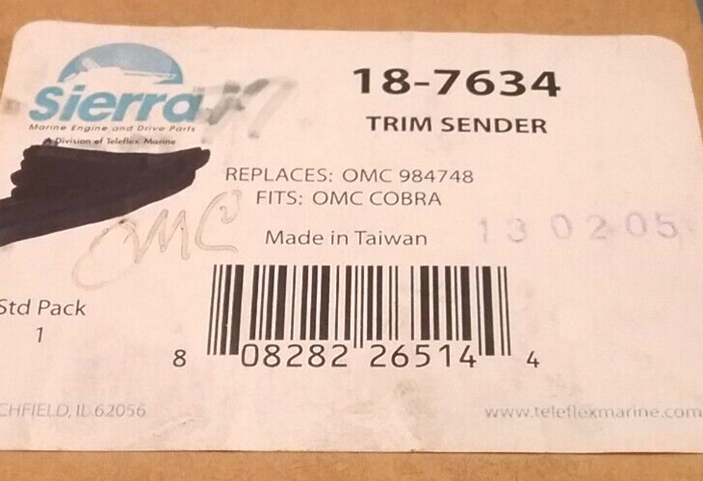 NEW SIERRA 18-7634 TRIM SENDER JOHNSON EVINRUDE OUTBOARD COBRA