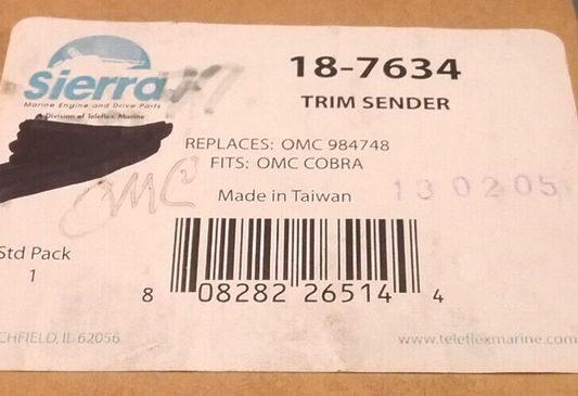 NEW SIERRA 18-7634 TRIM SENDER JOHNSON EVINRUDE OUTBOARD COBRA