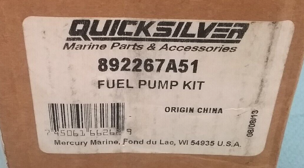 NEW QUICKSILVER 892267A51 FUEL PUMP KIT MERCURY Mariner OUTBOARD 30-60HP