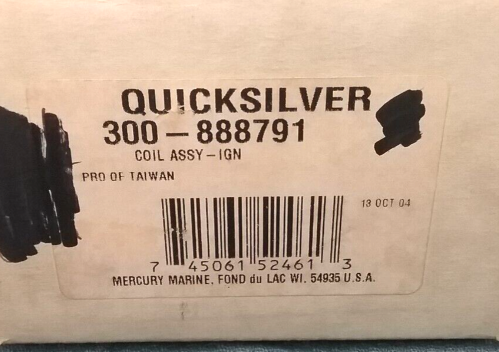NEW QUICKSILVER 300-888791 COIL ASSY-IGN MERCURY MERCRUISER FORCE 55-125HP