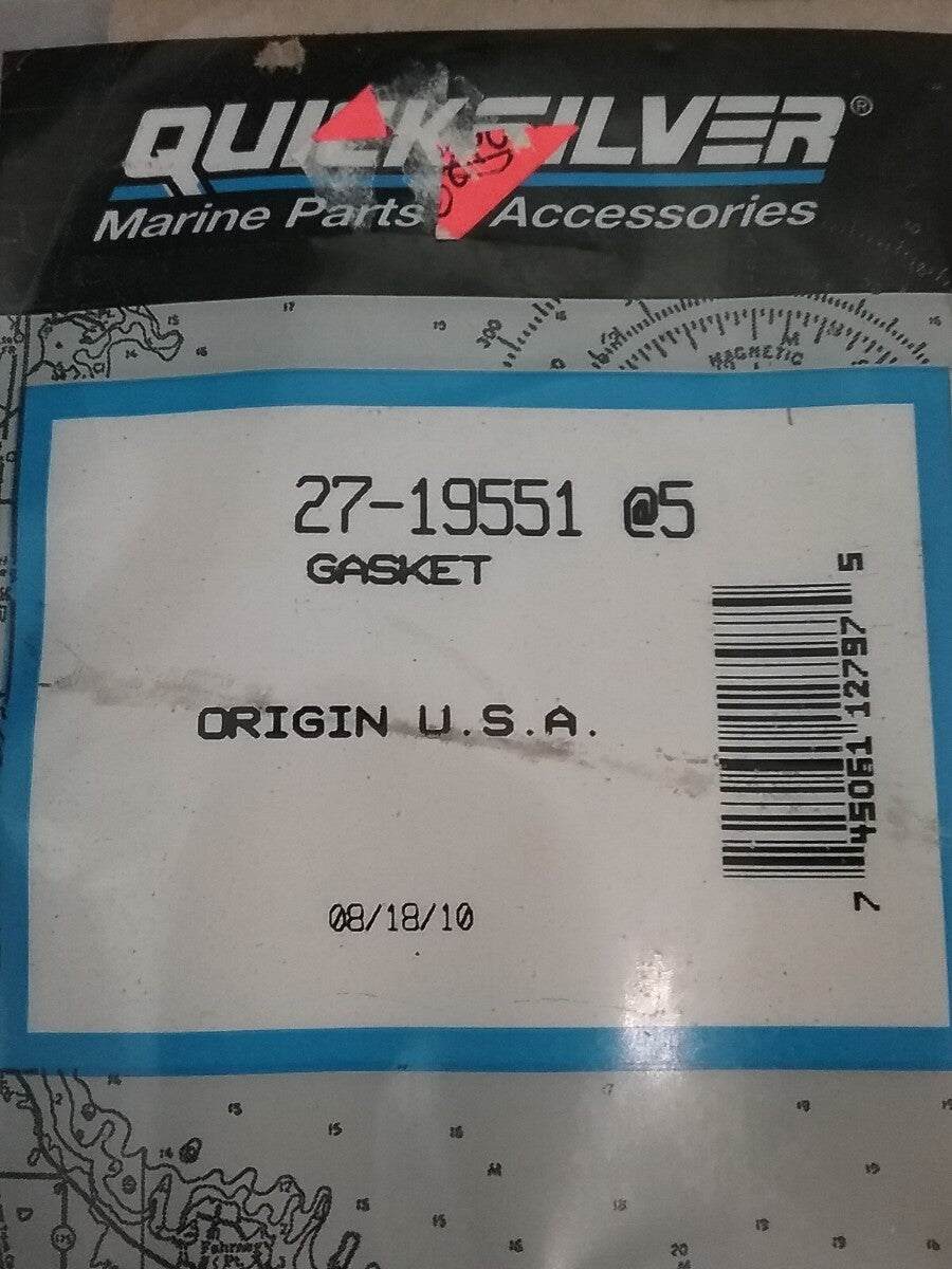 QTY5 NEW QUICKSILVER 27-19551 Upper Water Pump Gasket Mercury Mariner 35-70HP